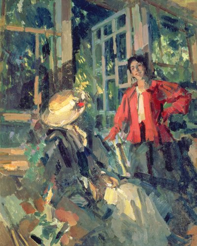 At the Window by Konstantin Alekseevich Korovin